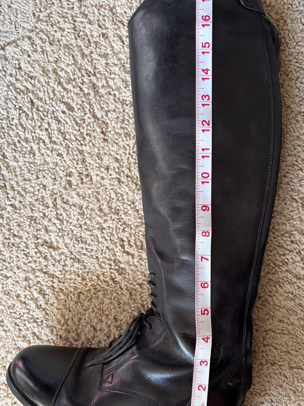 Ariat Black Leather Knee-High Lace-Up Riding Boots Size 7 - Picture 12 of 12